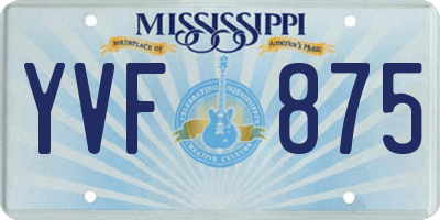 MS license plate YVF875