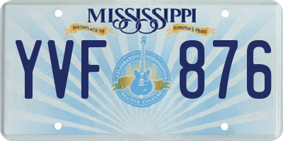 MS license plate YVF876