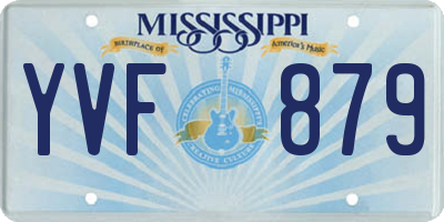 MS license plate YVF879