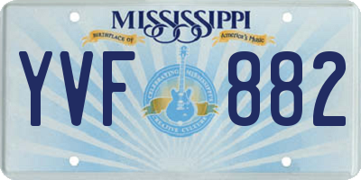 MS license plate YVF882