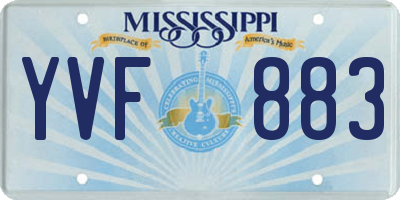 MS license plate YVF883
