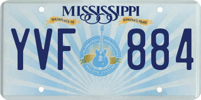 MS license plate YVF884
