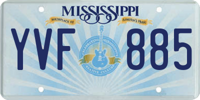 MS license plate YVF885