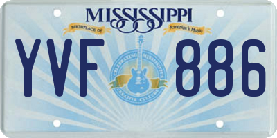 MS license plate YVF886
