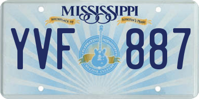 MS license plate YVF887
