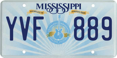 MS license plate YVF889