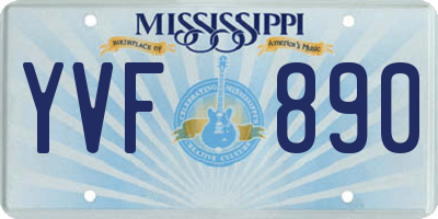 MS license plate YVF890