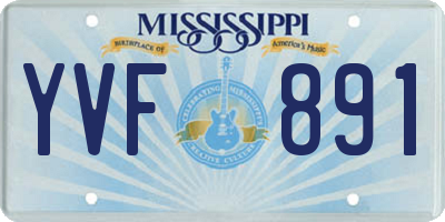 MS license plate YVF891
