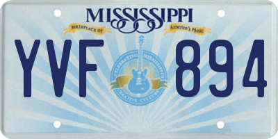 MS license plate YVF894