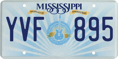 MS license plate YVF895
