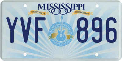 MS license plate YVF896