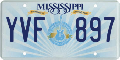 MS license plate YVF897