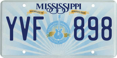 MS license plate YVF898