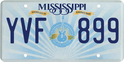 MS license plate YVF899