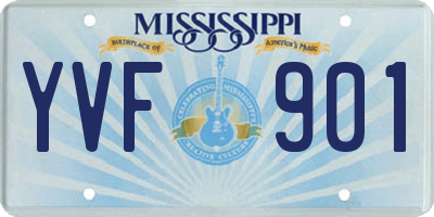 MS license plate YVF901