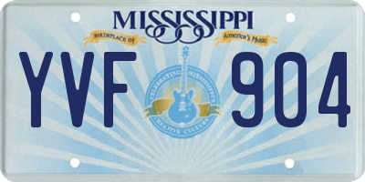MS license plate YVF904