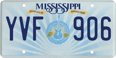 MS license plate YVF906