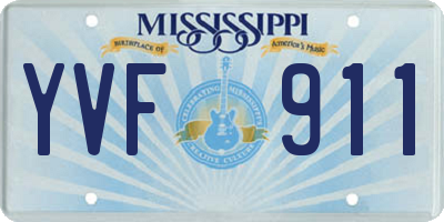 MS license plate YVF911
