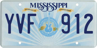 MS license plate YVF912