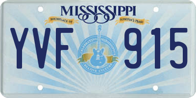 MS license plate YVF915