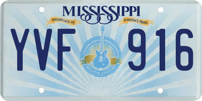 MS license plate YVF916