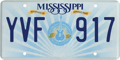 MS license plate YVF917