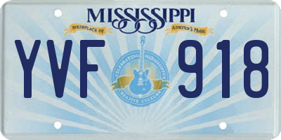 MS license plate YVF918