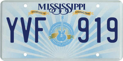 MS license plate YVF919
