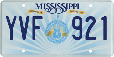 MS license plate YVF921