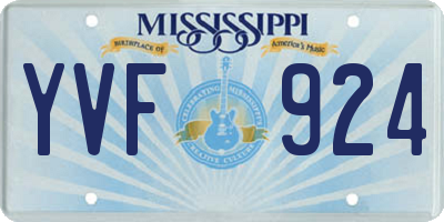 MS license plate YVF924