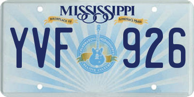 MS license plate YVF926