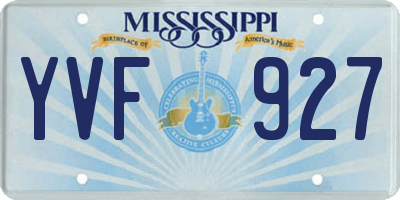 MS license plate YVF927