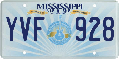 MS license plate YVF928