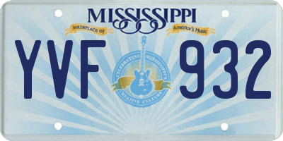 MS license plate YVF932
