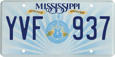 MS license plate YVF937