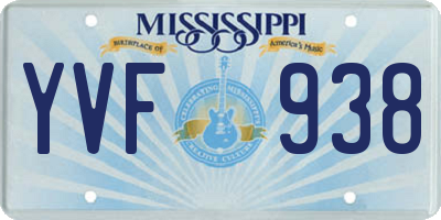 MS license plate YVF938
