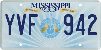 MS license plate YVF942
