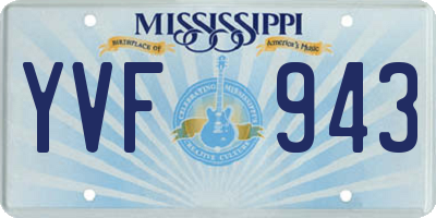 MS license plate YVF943