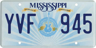 MS license plate YVF945