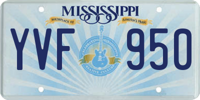 MS license plate YVF950