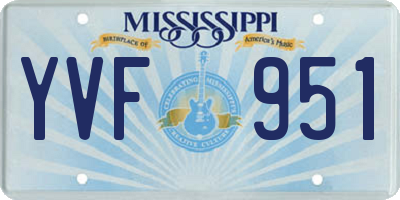 MS license plate YVF951