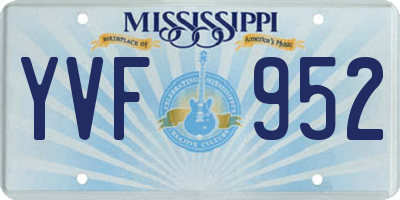 MS license plate YVF952