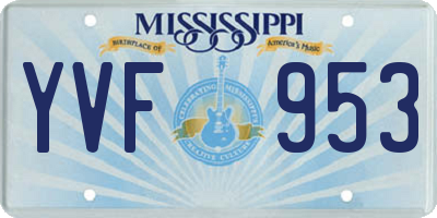 MS license plate YVF953