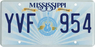 MS license plate YVF954