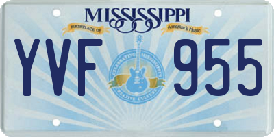 MS license plate YVF955
