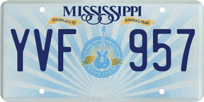 MS license plate YVF957