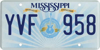 MS license plate YVF958