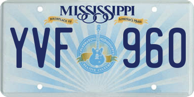 MS license plate YVF960