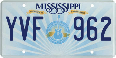 MS license plate YVF962