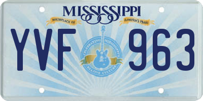 MS license plate YVF963